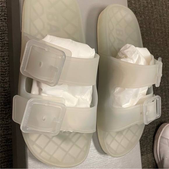 100% Auth BALENCIAGA Mallorca Rubber Transparent Dual-Buckle Slide | US 8/EU 38 - Picture 3 of 6